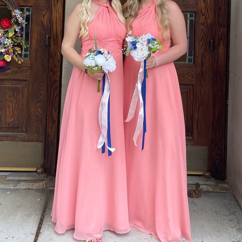 Peach transformable dress